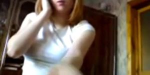 Blowjob and handjob by Redhead Russian Teen while on ph