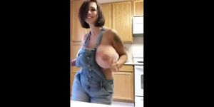 Pretty Girl Dancing and Shaking Her Big Titties
