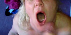 Slutgirl blows huge uncut cock POV