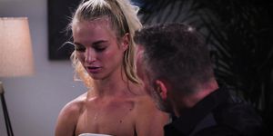 Dirty uncle seduced hot blonde teen and fucked her tigh