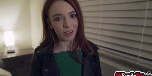 Redhead teen troublemaker moaning on stepbrothers big c