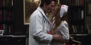 Busty nurse making out with her doctor
