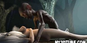 Foxy 3D babe gets fucked in the woods by Gollum