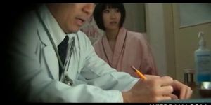 Japanese doc enjoys checking and rubbing big boobies