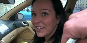 Pulled amateur taxi babe public sucking