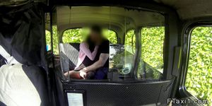 Fake taxi driver fucks brunette babe in public