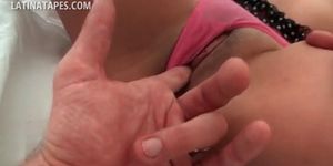 Pussy finger teasing in POV for brunette teen latina