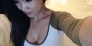 Sexy busty asian milf on webcam