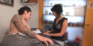 Butch Lesbian fucks the Tattoo Artist