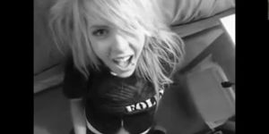 Gorgeous blond sucks and fucks in black and white