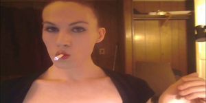 lady smoking a cigarette