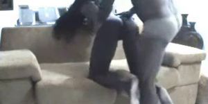 Black whore sucking cock and getting her pussy fucked