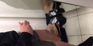 Wank in changing room