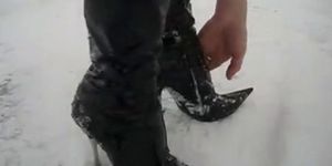 Sexy boots in snow!