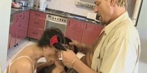 Pigtailed Girl get Fucked in Kitchen