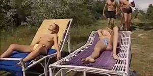 Nude Beach - Girlfriend gets shared with his mates