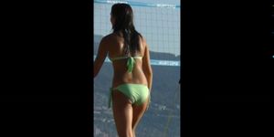 Candid Super Hot Chicks playing Beach Volleyball
