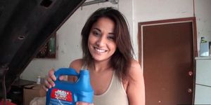 Latina girlfriend loves hardcore sex in kitchen