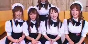 5 Japanese maid girls cosplay fuck