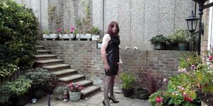 Trannie Friendly Dress - Wanking in the garden