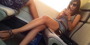 Candid sexy legs on the train