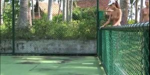 Nude Women playing Tennis