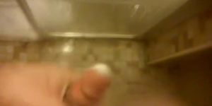 Playing with my little dick in the shower