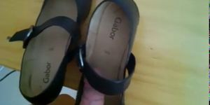 Masturbation and cum with shoes Mary Janes Gabor