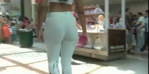 spandex sexy cameltoe leggins ass in public
