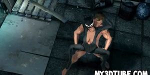 3D cartoon Catwoman getting fucked hard outdoors