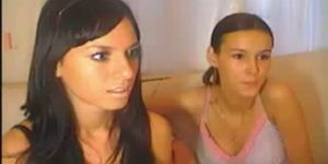 Two Cute Lesbian Teens Rub Pussy On Webcam