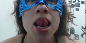 masked teen close-up pussy