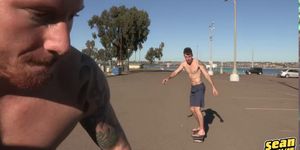 Skateboarding twinks sweat as they fuck deep anal bareb