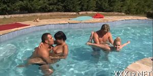 Euro whores get nailed by the pool