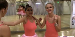 Lovely teen ballerinas gets naughty in their studio