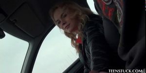 Hard shaft for sexy hitchhiker getting a free ride