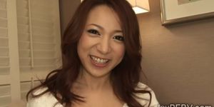 Beautiful Japanese housewife devours a strangers dick