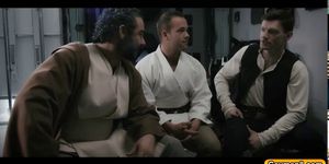 Gay Jedi blowjob and fucks anal