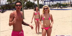Horny and wet Sexy teens gets fucked hard on the beach