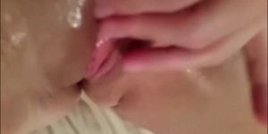 Horny wet teen lass rubbing herself