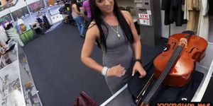 Babe sells her Cello and fucked real hard at the pawnsh