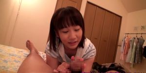 Innocent japanese teen suck dick and swallows