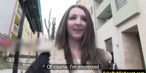 Pickedup teen beauty takes cum in mouth