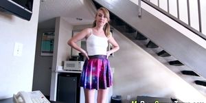 Pounded teen babysitters ass gets spunked over in POV