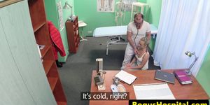 Creampied euro patient blowing docs dick