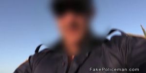Fake cop with huge dick fucks babe on the beach
