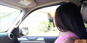 Sweet teen Brittany Shae fucks a stranger in the car