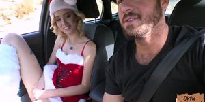 Hot and horny hitchhiker Haley Reed fucked in the car