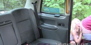 Blondes huge facial pov in fake taxi