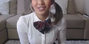 Stunning Asian School Girl Role Playing